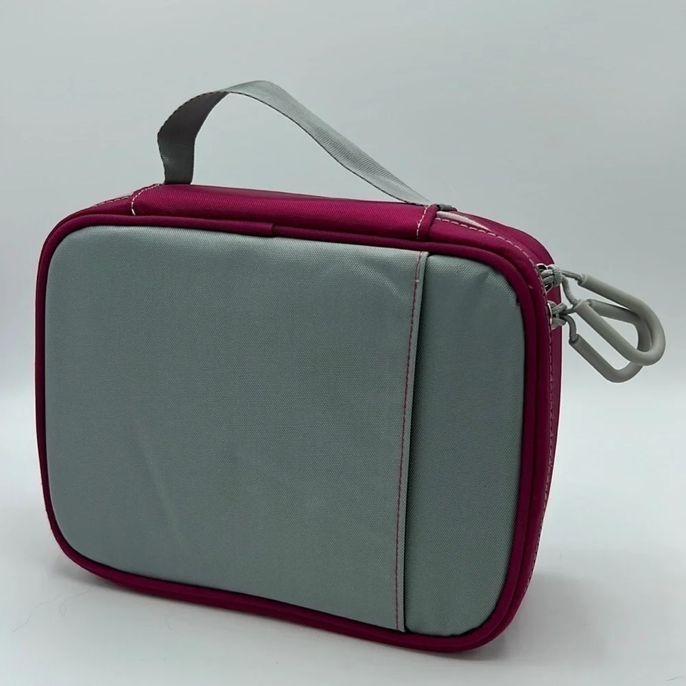 LUNCH BOX TRAVEL PACK WITH FREEZER PACKS PINK & GRAY